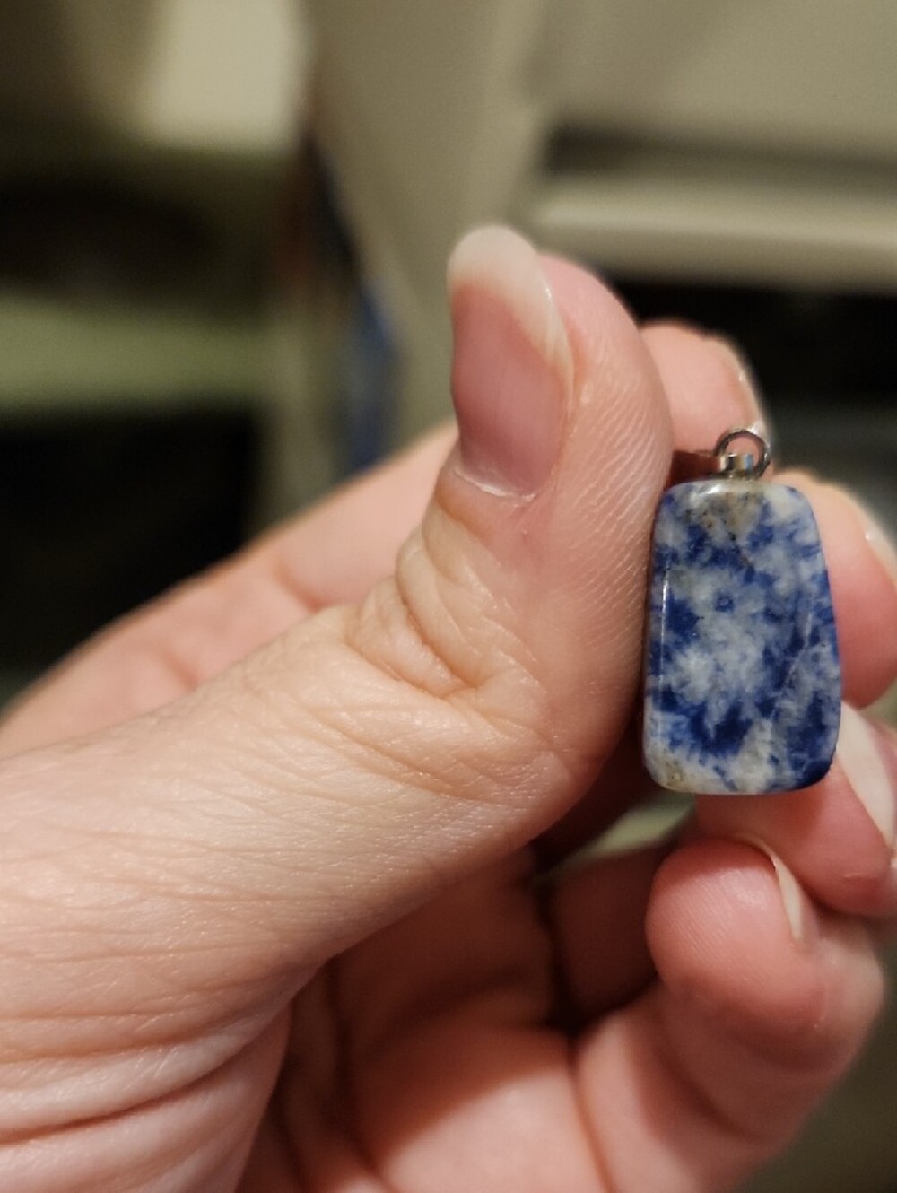Batch of 4 Stone Pendants! Lapis Lazuli, White Onyx, Green Aventurine, Pink Qtz - Picture 9 of 15